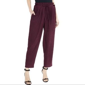 NEW JOIE BURGUNDY HIGH-WAISTED PANTS